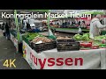 Tilburg Koningsplein Market Tour 4K |Netherlands Walking Tour | Farmer's Market |With Pleasant music