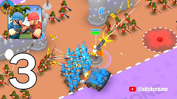 Army Commander - Gameplay Walkthrough Part 3 Base Attack (IOS,Android) | Stick Crazee