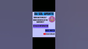DU SOL Book Delivery Update | Must Watch for All SOL Students
