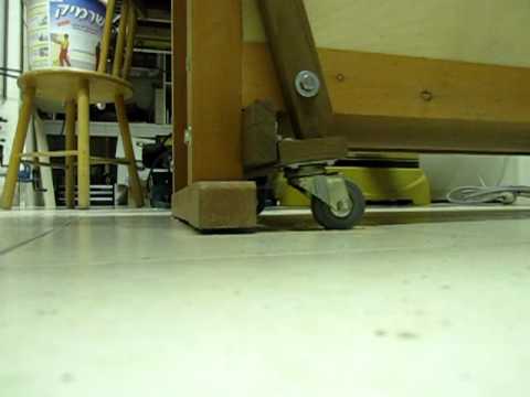 Workbench wheels lift mechanism - YouTube