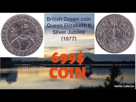 Queen Elizabeth II British Crown coin Silver Jubilee (1977)