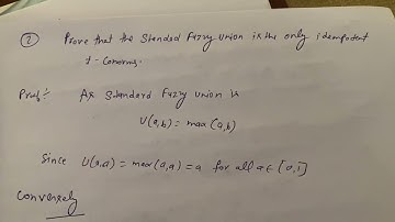 Prove that the Standard Fuzzy Union is the Only idempotent t-norms || important