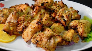 Soft And Juicy Chicken Tikka Recipe 😋❤❤ | Restaurant Style Chicken Malai Tikka On Gas Stove screenshot 2