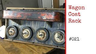 I take an old Radio Flyer wagon I bought on Craigslist for less than $10, strip it, salvage it, and turn it into a coat rack. There are 