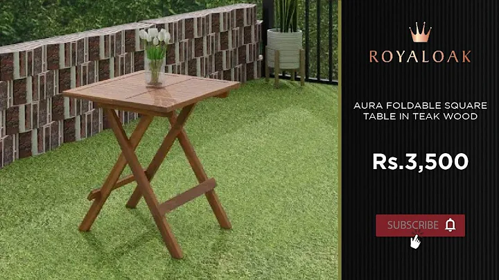 Royaloak | Aura Foldable Square Table In Teak Wood