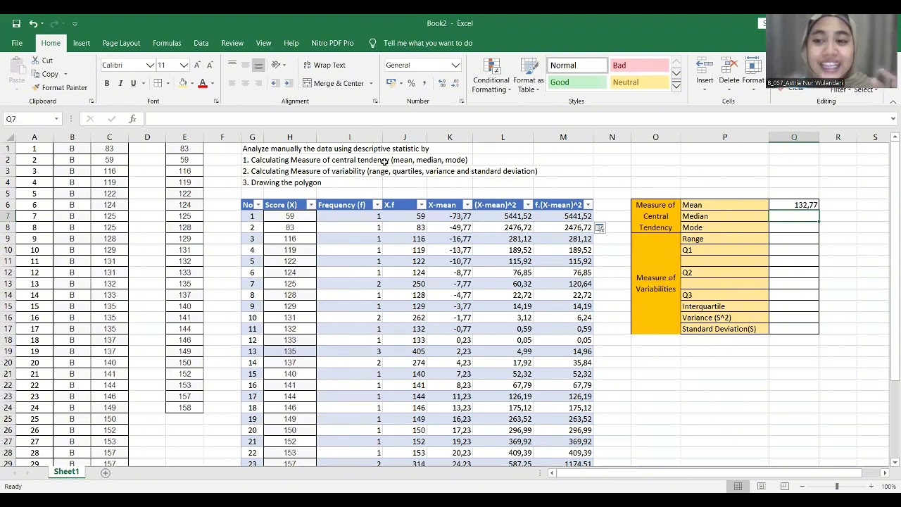 How to Calculate Measure of Central Tendency, Measure of Variability, and Draw the Polygon. 