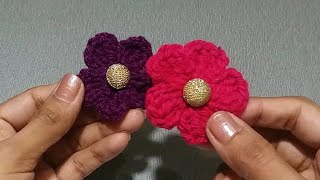 Crocheting: Crochet Flower for Baby Booties, Beanies & Frocks