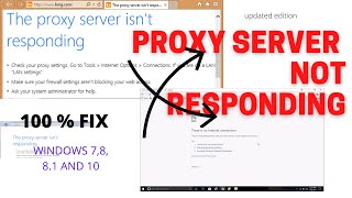 HOW TO || FIX PROXY SERVER ISN'T  RESPONDING ERROR || WINDOWS 7,8 and 10 IN 2021