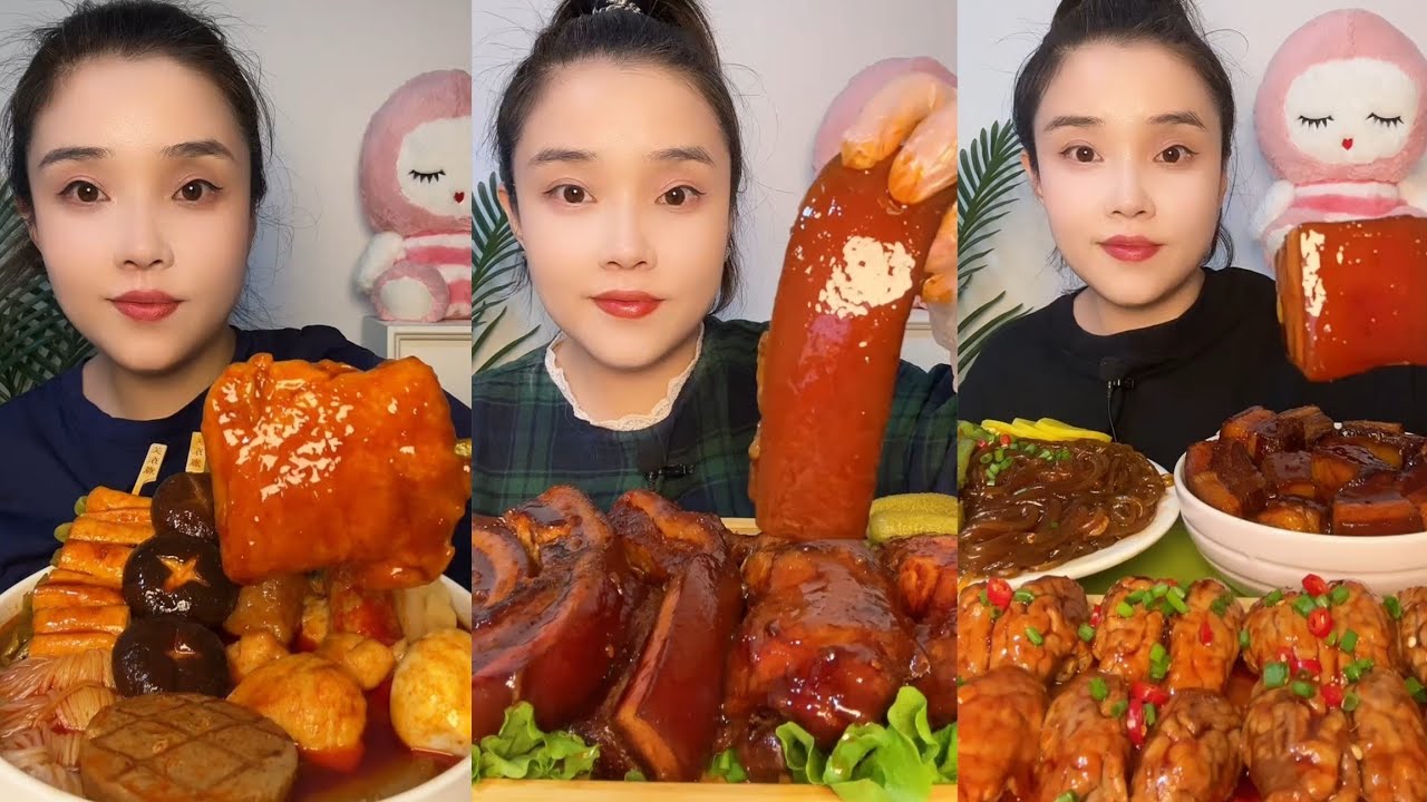Mukbang #83:Eat soup skewer 🍢😋 braised pork belly boil brain 🧠#mukbang #yummy #delicious 