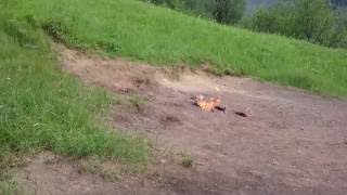 Romania - Natural fire in Lopatari