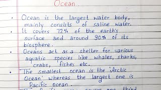 Write a short essay on Ocean | 10 lines on Oceans | Essay Writing | English