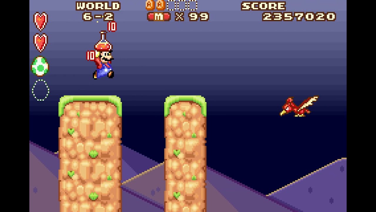 Super Mario Advance - Super Mario Bros. 2 - World 6-2 (Yoshi Egg Challenge)