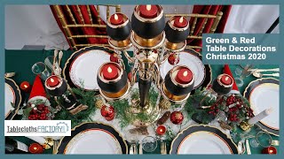 Red & Green Table Decorations Christmas 2020 | Tableclothsfactory.com