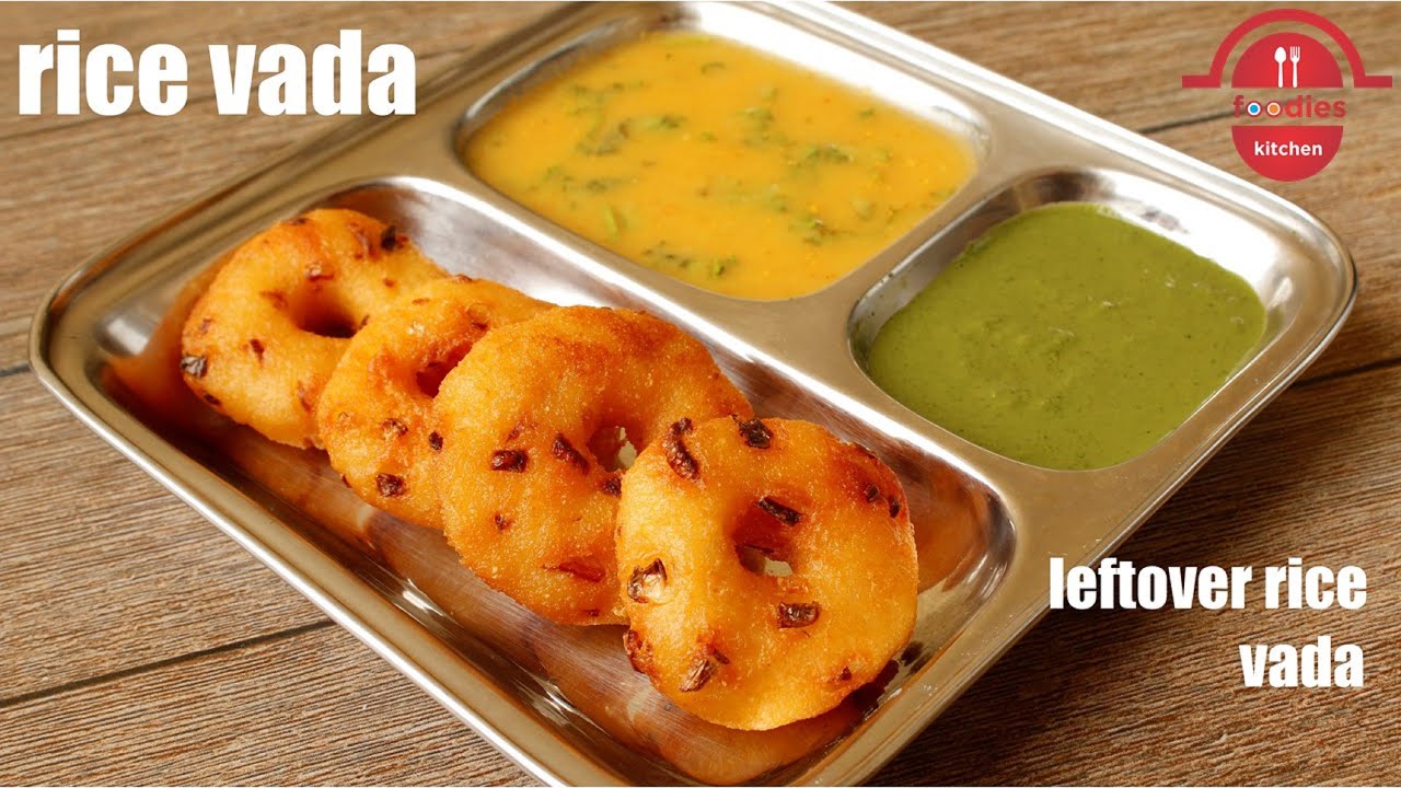 Veda Rice Leftover Rice Recipe | Rice Vada - Medu Vada Recipe | Instant Crispy ...