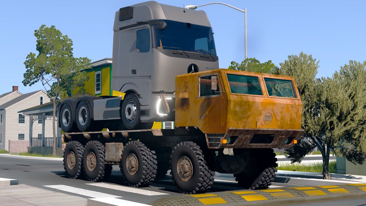 Trucks vs Speedbumps #35 | BeamNG Drive | TruckBumps