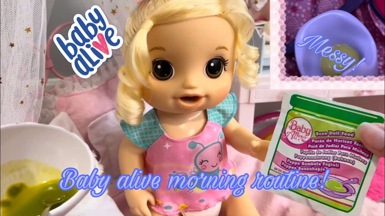 Baby Alive morning routine with Magical Mixer doll Lilia! Feeding Bean ...