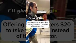 Offering New Yorkers $20 to take the stairs instead of the escalator. Watch full video on Insta/Tok