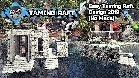 ARK: Survival Evolved - How to build a Taming Raft - Easy Taming Raft Design 2020 (No Mods)