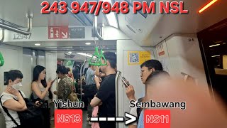 [SMRT] (PM WD) Alstom Movia R151 Set 947/948 from NS13 Yishun to NS11 Sembawang (》Jurong East bound)