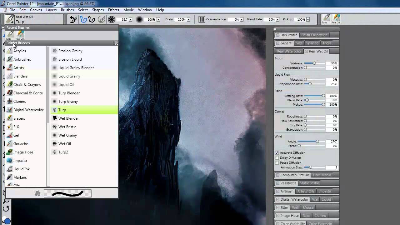 Corel Painter 12 新功能 仿真水彩 Youtube
