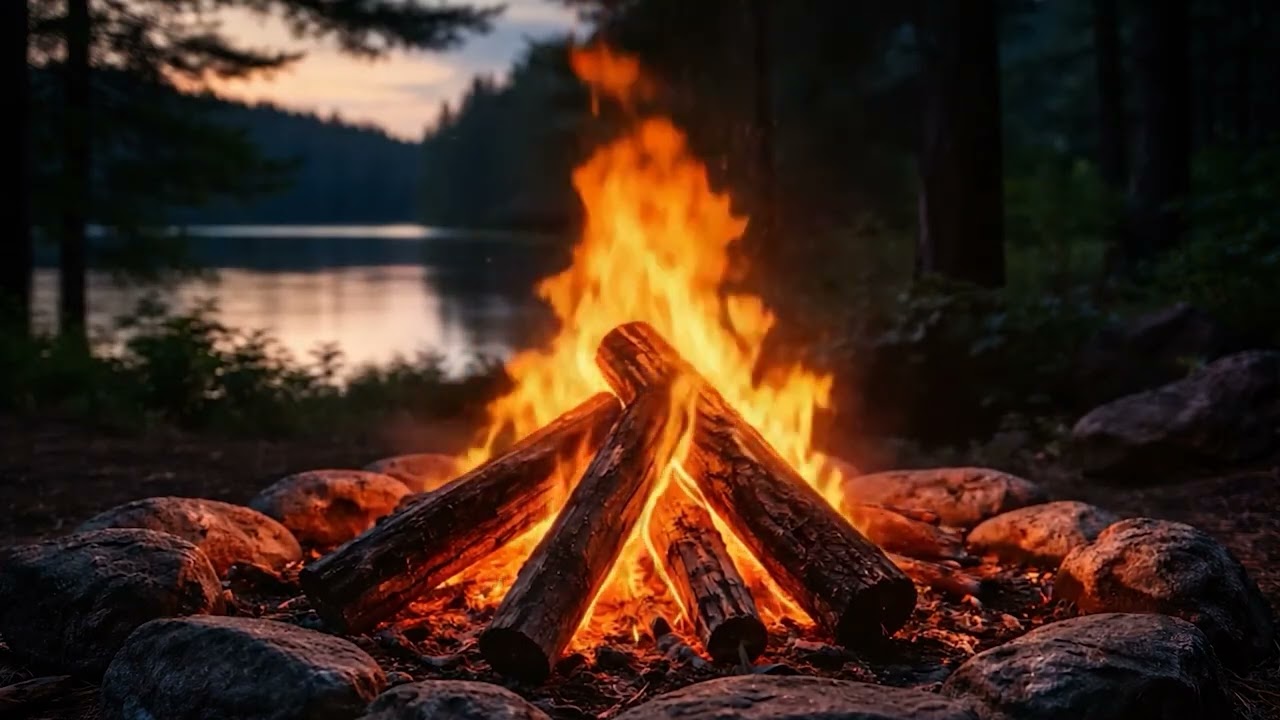 Relaxing Campfire Sounds for Sleeping & Meditation | 5 Hours of Fire Ambience