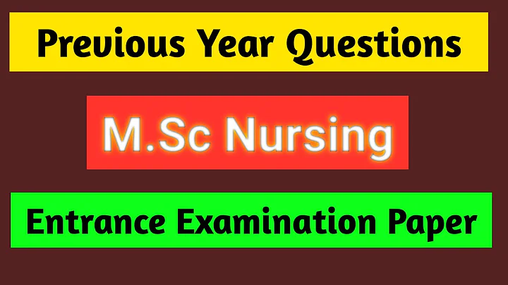 M SC Nursing Entrance Examination Question Paper|PG admission|M Sc Nursing Exam question and answers - DayDayNews