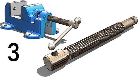 3- Project 15 |Bench Vise| SolidWorks Tutorial : screw shaft