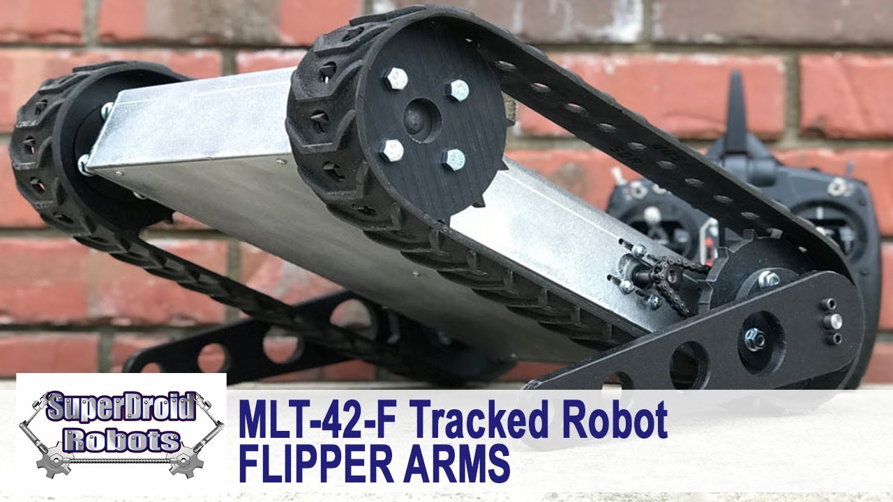 Motorized Flipper Arms on our Tracked Robot Platform SuperDroid Robots - YouTube