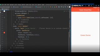 4. Appbar and Body's Workout Through Scaffold Widget. #flutter #fluttertutorial #android