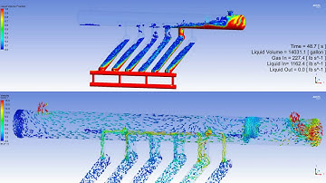 Holloman Hybrid Harp/Finger Slug Catcher CFD