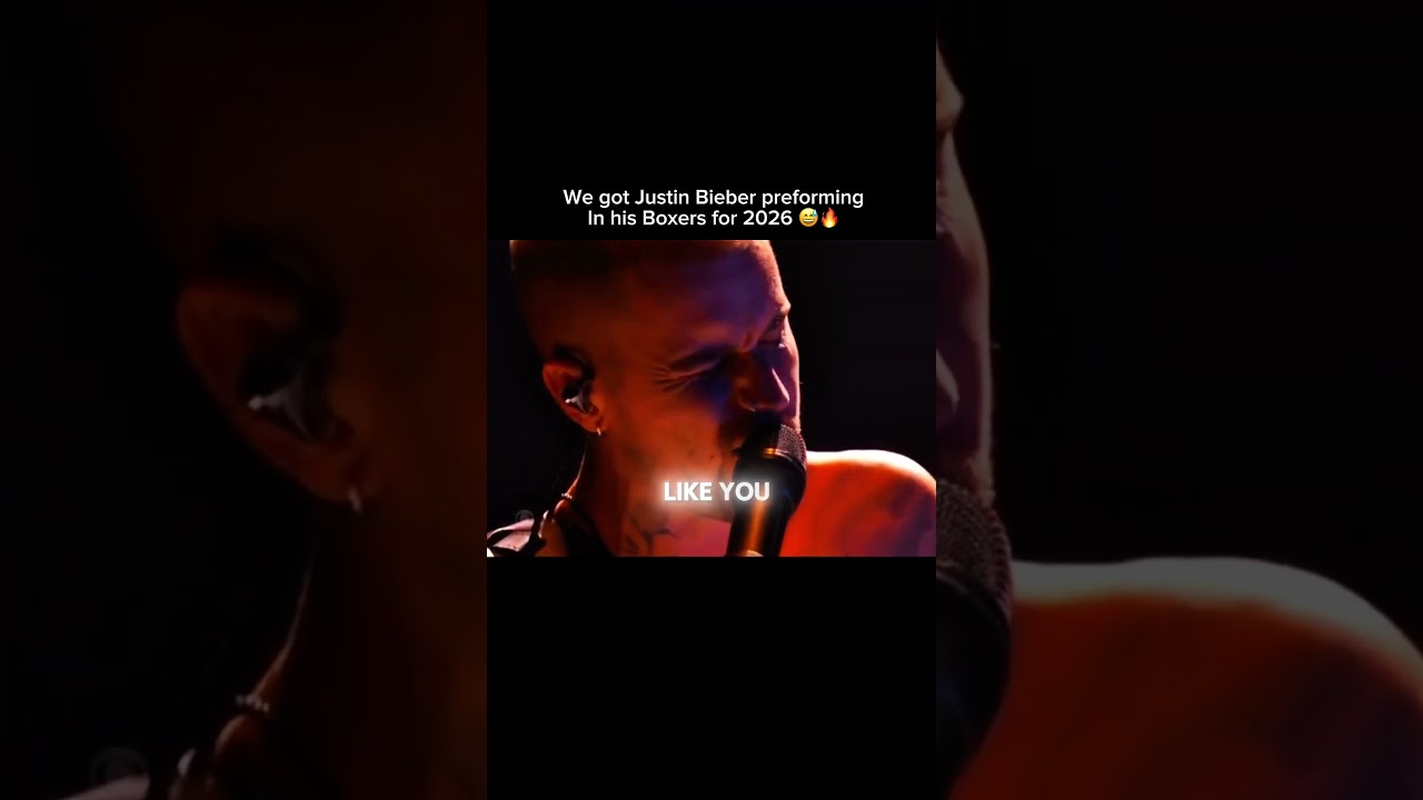 Justin Bieber preforming in his boxers for 2026 😂❤️‍🩹 