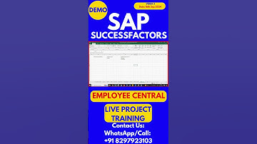 SAP SuccessFactors Employee Central Training Video 3: 16 Sep 2024 #sapsuccessfactorstraining