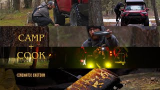 SOLO Camp & Cook in my 4Runner - Making PIZZA POCKETS - Cinematic Edition - ASMR Camping after Rain