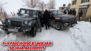 Scorpio N almost crashed with Thar in Snow 😰 | Mahindra ki SUV’s snow mai fail hai