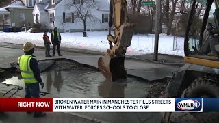 Crews work to repair water main break