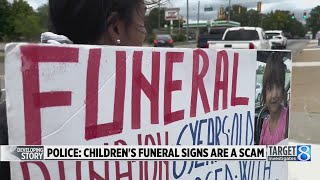 ‘It’s a scam’: Poster-holders aren’t really raising money for a child’s funeral