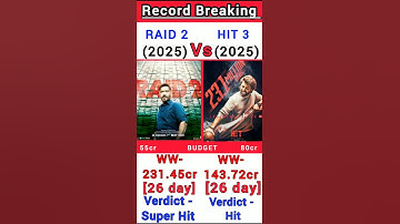 Raid 2 Vs Hit 3 Box Office Collection | Raid 2 26th day collection #shorts