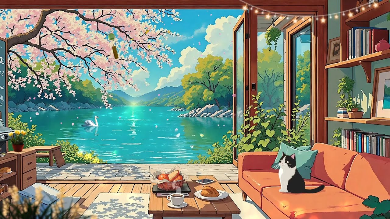 Sunny Cafe ☕ Spring Lofi Music for a Better Mood 🌸 Lofi hip hop for Work & Reading