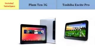 Plum Ten 3G Vs Toshiba Excite Pro, main differences, specs