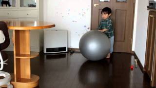 いわのボルダーごっこ（坊や君2歳8ヶ月）