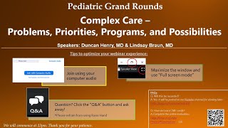 February 25, 2021- Complex Care – Problems, Priorities, Programs, and Possibilities