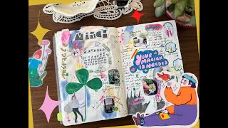 March pages in my ceative memory keeping journal + April printable collage sheets