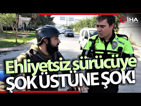 Polis Denetimine Takılan Ehliyetsiz Sürücüye Şok Üstüne Şok!