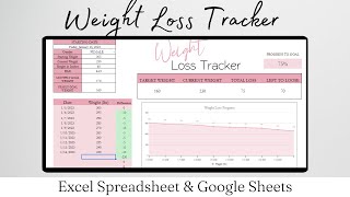 Weight Loss Tracking Spreadsheet, Weight Loss Tracking Excel Sheet, Weight Loss Tracker Excel Sheet