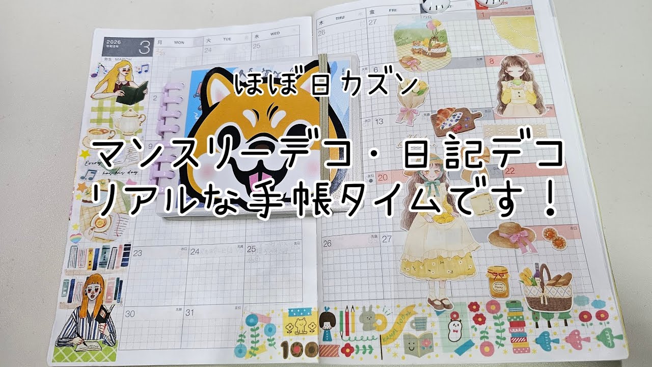【ほぼ日カズン】リアル手帳タイムです❣️手作りステッカー用ファイルにゴム付けたよー🤗#手帳 #ほぼ日カズン #作業動画 #日記デコ #asmr 