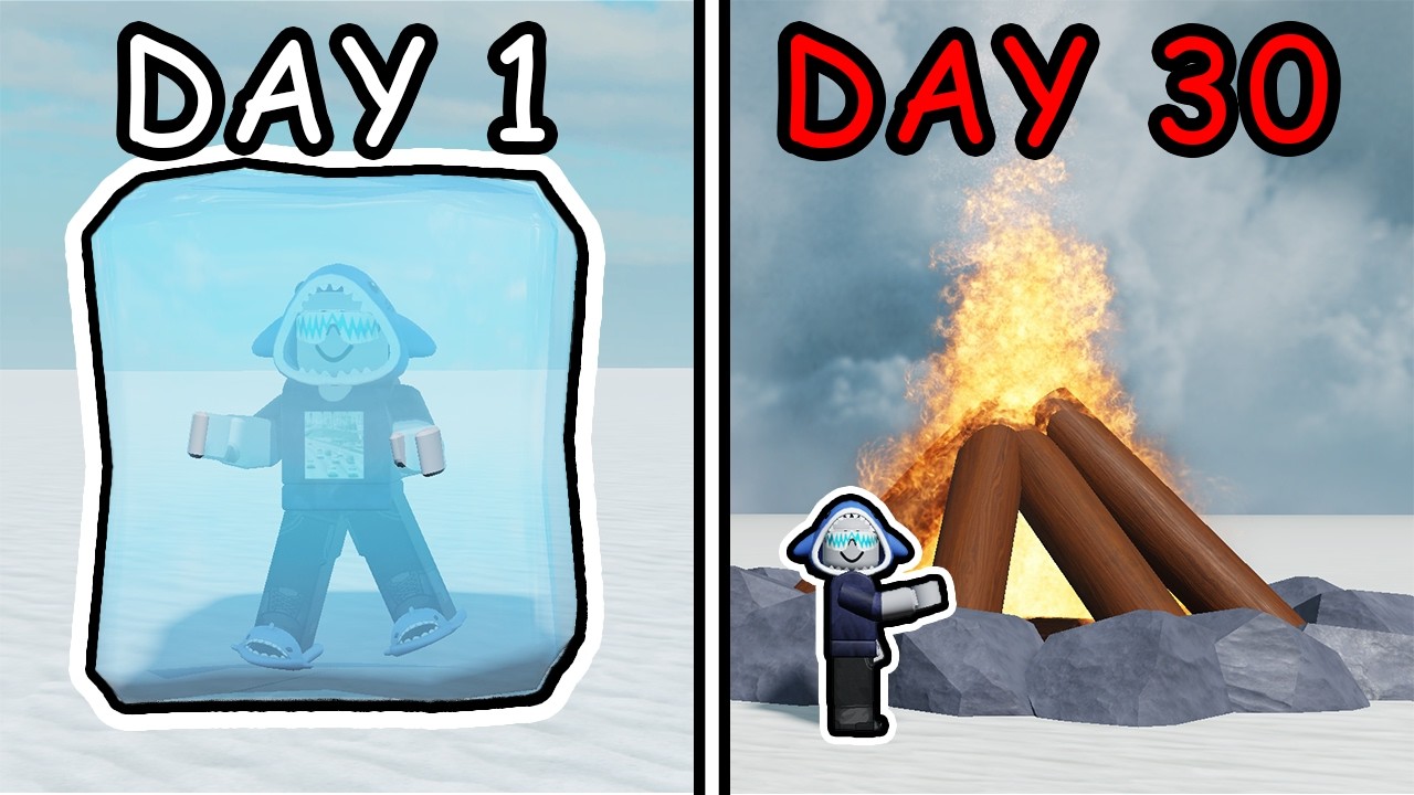 i SURVIVED SNOW STORMS in Roblox Survive the Cold
