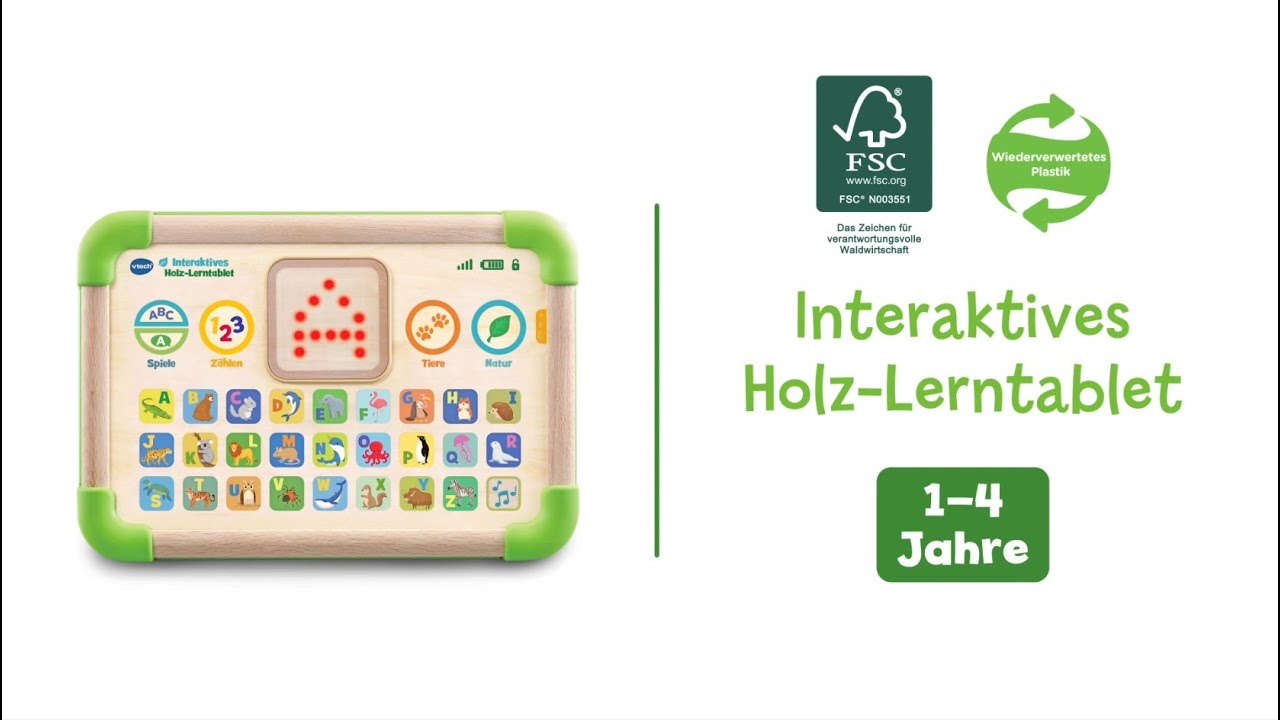 Interaktives Holz-Lerntablet Democlip von VTech - YouTube