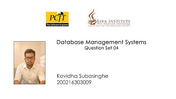 Database Management Systems Questions Set - 04