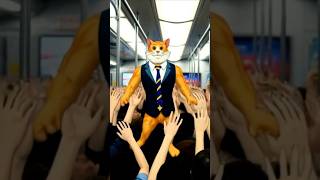Cat on a Crowded Train #cat #funny #shorts #ai #anime #kuching #cartoon #crowded #train
