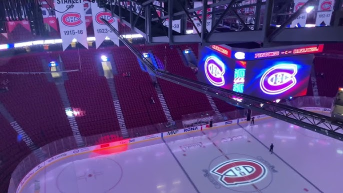 Walk to the broadcast booth at the Saddledome 